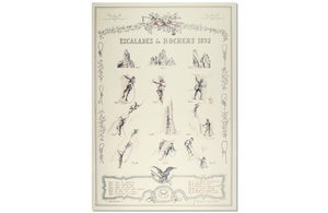 LITHOGRAPHIC PRINT: ESCALADES DE ROCHER 1892