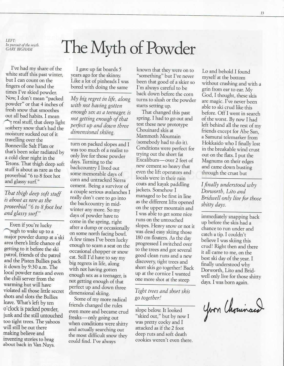 Equipment for Alpinists Winter 1987