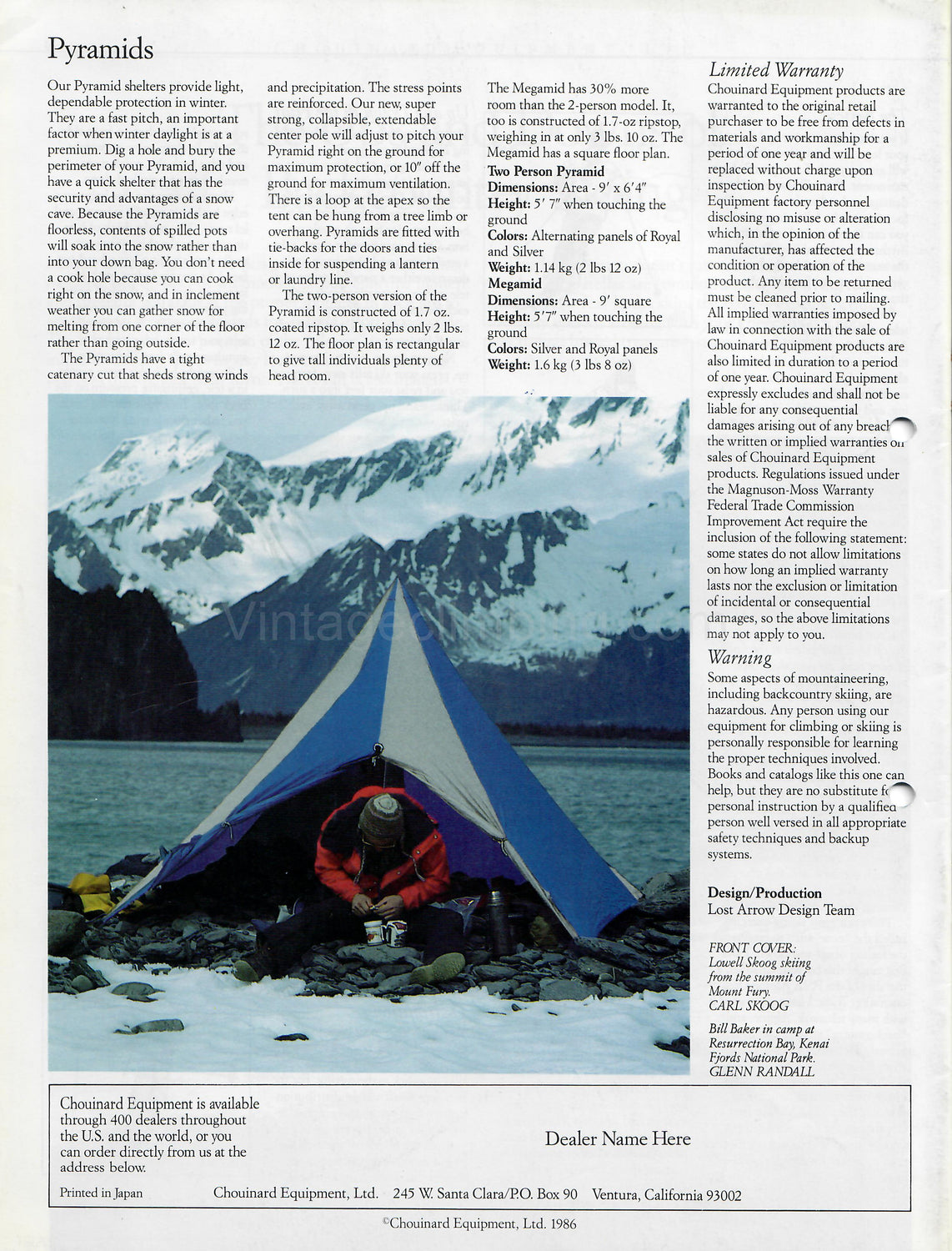 Equipment for Alpinists Winter 1987